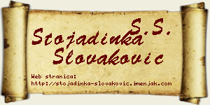 Stojadinka Slovaković vizit kartica